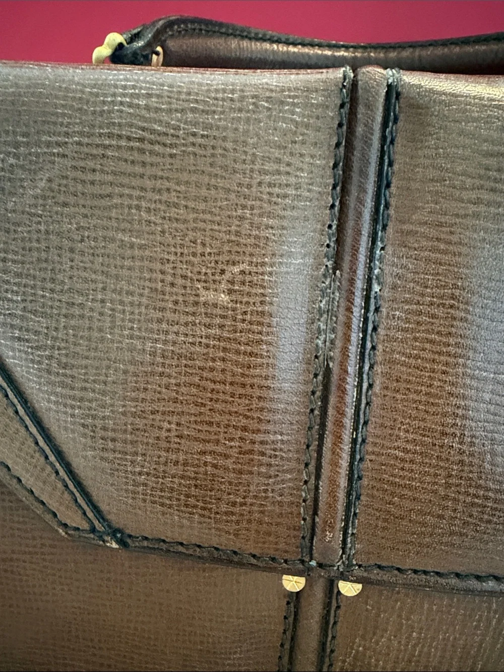 Classic leather vintage  Brown Structured Top-Handle Women's Bag